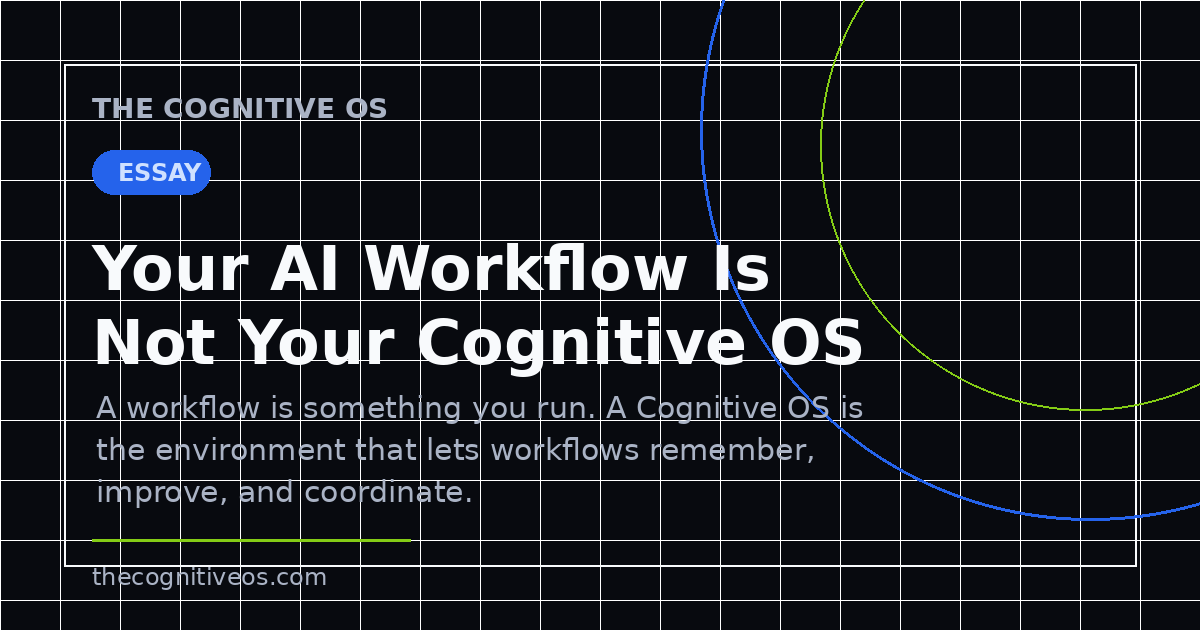 Your AI Workflow Is Not Your Cognitive OS