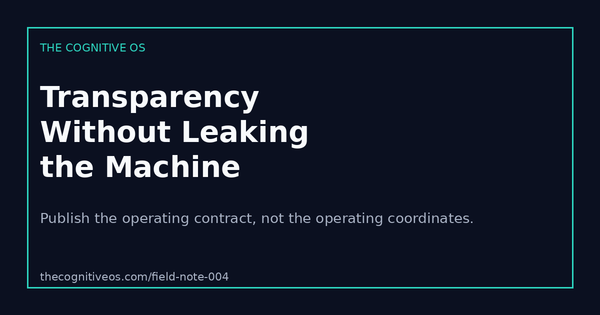 Field Note 004: Transparency Without Leaking the Machine