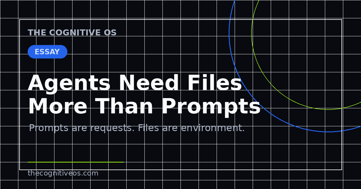 Agents Need Files More Than Prompts