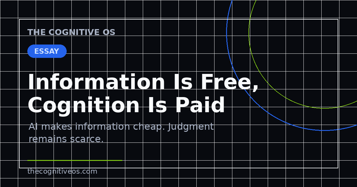 Information Is Free, Cognition Is Paid